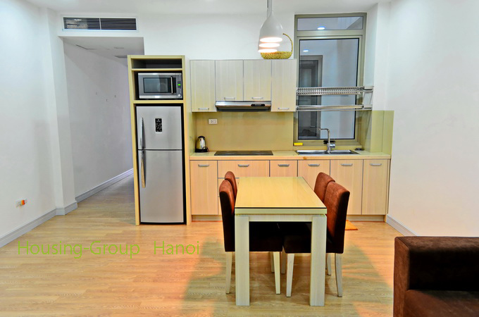 Brand-new serviced apartment, one bedroom for rent in Ba Dinh district, large balcony