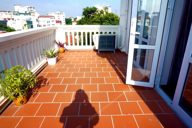 Brand new two bedroom apartment for rent in Hai Ba Trung district, spacious balcony terrace, hardwood flooring