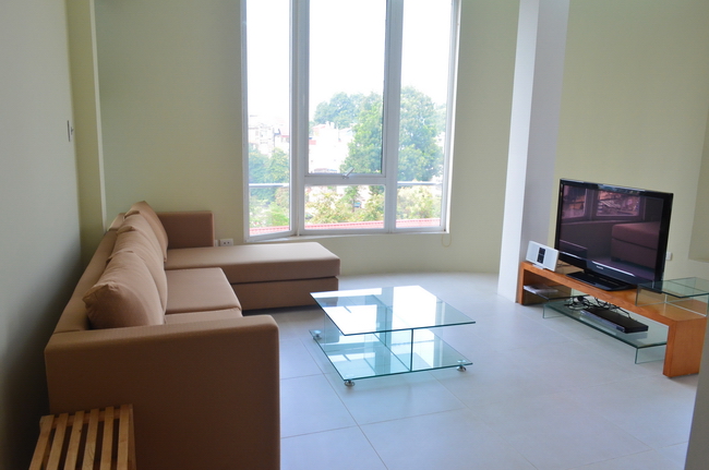 Stunning apartment in Hoan Kiem side for rent, one bedroom and spacious living room, a lot of glass windows around