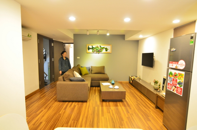 Brand new a modern serviced apartment on To Ngoc Van main road street, fully furnished, hardwood flooring