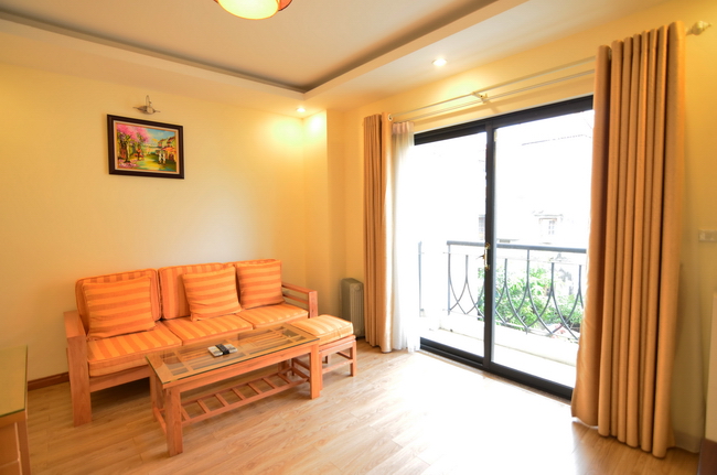 Spacious one bedroom apartment on Xuan Dieu street, Tay Ho district, Hanoi, Large balcony, hardwood flooring