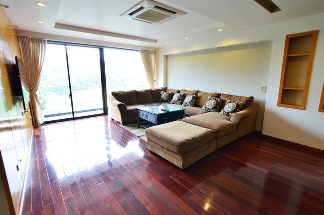 Luxurious three bedrooms serviced apartment in Yen Phu village, prime location, in front of the lake