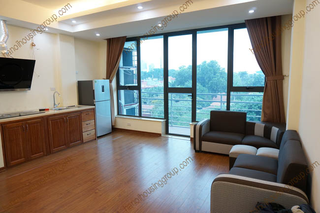 Spacious and a big size outdoor balcony apartment to rent in the heard of Ba Dinh district, Hanoi, Vietnam
