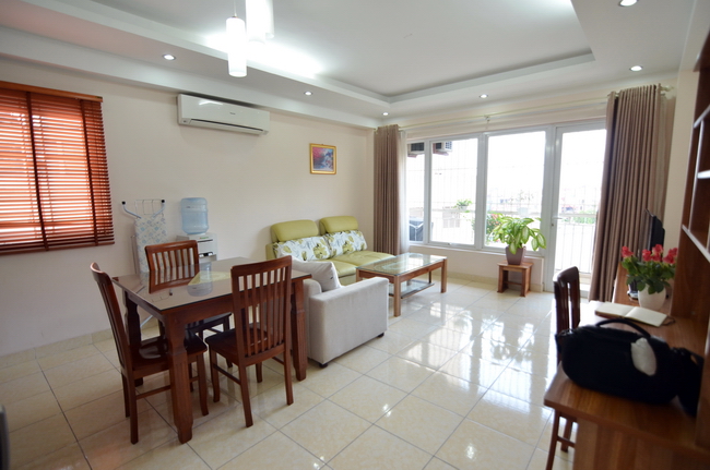 Both viewing of West Lake and Truc Bach from large balcony,furnished apartment in Truc Bach area, hardwood flooring