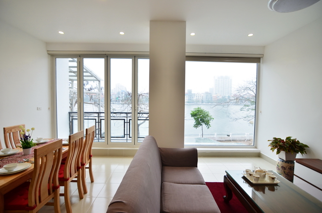 Rental two bedrooms serviced apartment of a brand new resident leasing building in Nghi Tam village, next to West lake
