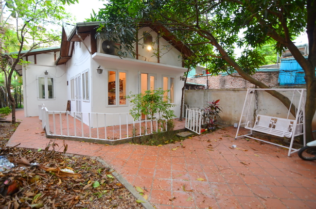Charming and lovely very big garden one storey house on Dang Thai Mai street, Tay Ho district, partially furnished