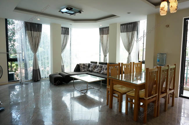 Super bright two bedrooms apartment in Truc Bach area, fully furnished, simple style and large balcony