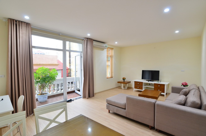 Large balcony, One bedroom apartment for rent in Ba Dinh