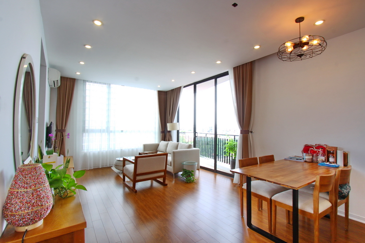 Loads of natural light apartment for rent in Tay Ho Hanoi in modern style