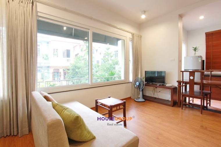 Lovely and big balcony studio apartment in Tay Ho on Trinh Cong Son Street