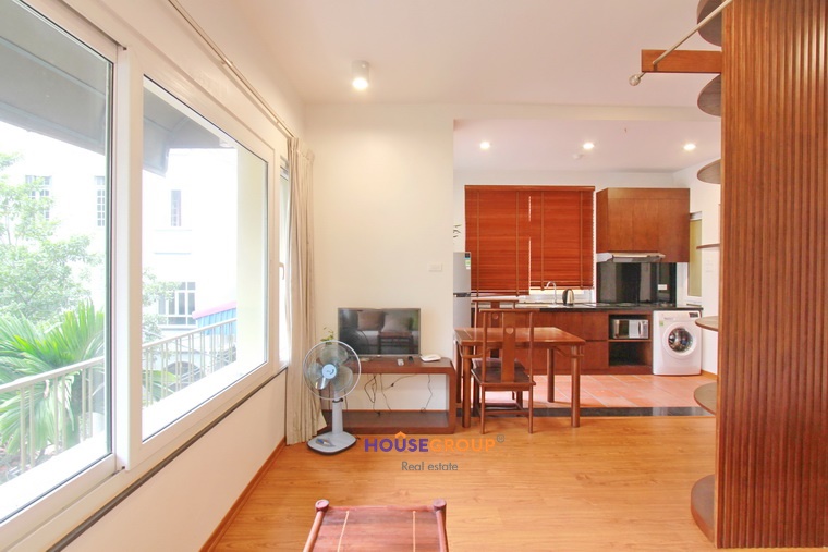 Lovely and big balcony studio apartment in Tay Ho on Trinh Cong Son Street