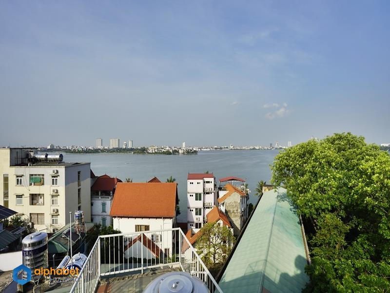 Lake view & great terrace serviced duplex apartment to rent on Vong Thi Street