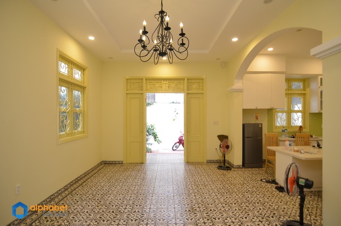 Unique house for rent in Ba Dinh Hanoi, Two Bedrooms and Big Coutyard
