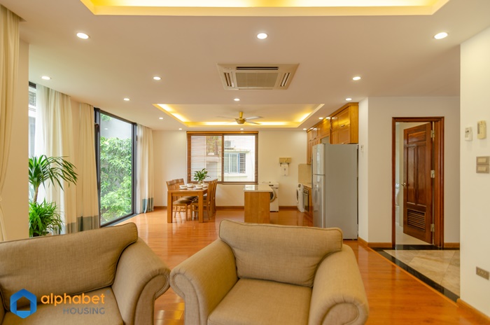 Balcony and full of natural light serviced apartment for rent in Tay Ho Hanoi